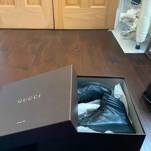 Authentic Gucci Black High Top Sneaker
